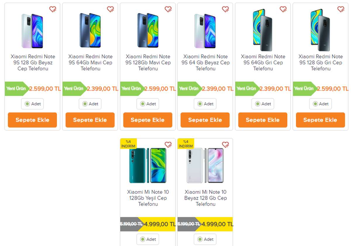 Redmi Note 9S migros sanal market fiyatı