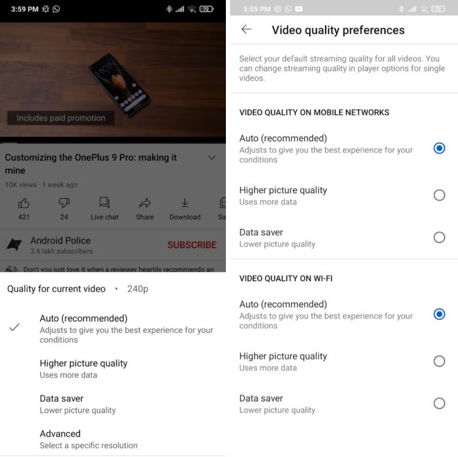 YouTube, Android Ve iOS'a Kafa Karıştırıcı Özellikler Ekledi, Video Kalitesi Neye Göre Belirlenecek?
